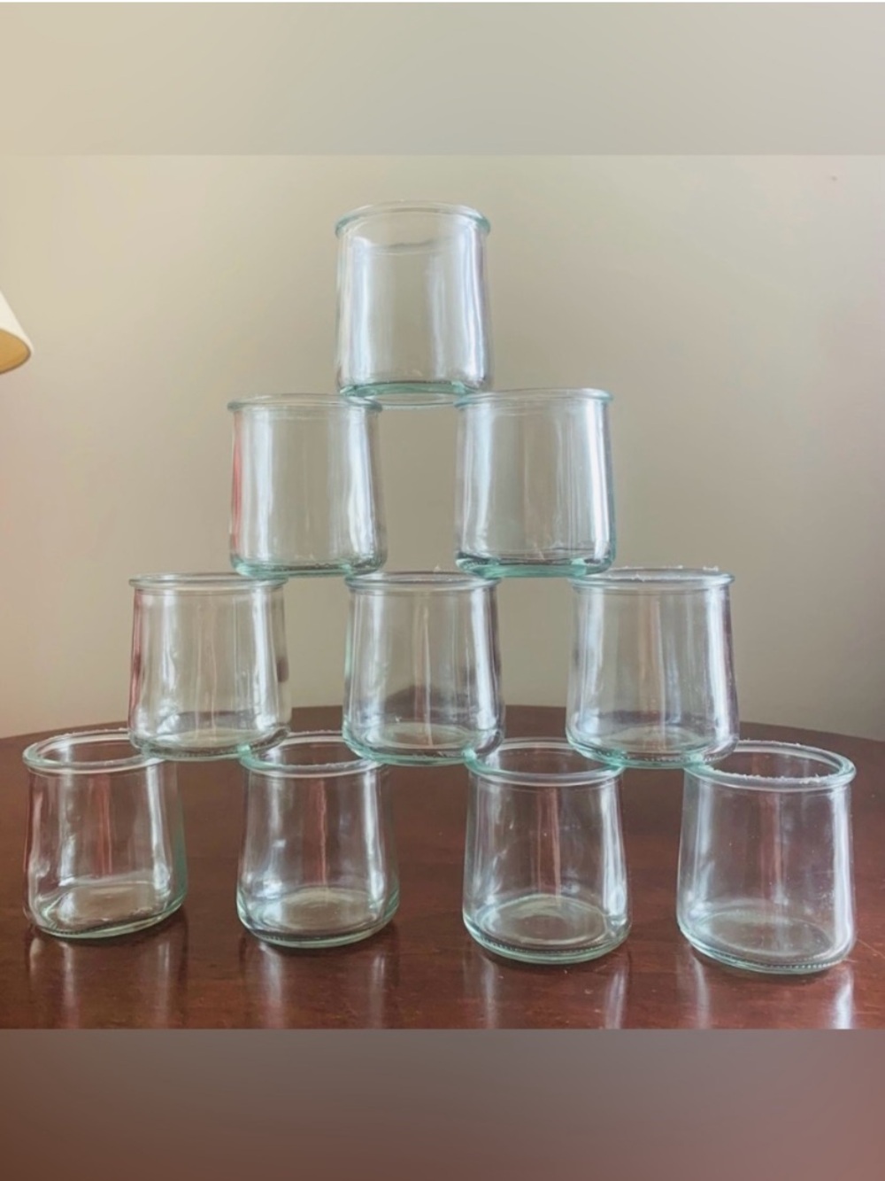 Set of 10 La Fermiere Clear Glass Pots Cups Jars